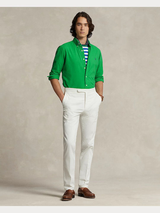 Ralph Lauren Men's Shirt Long Sleeve Cotton Green