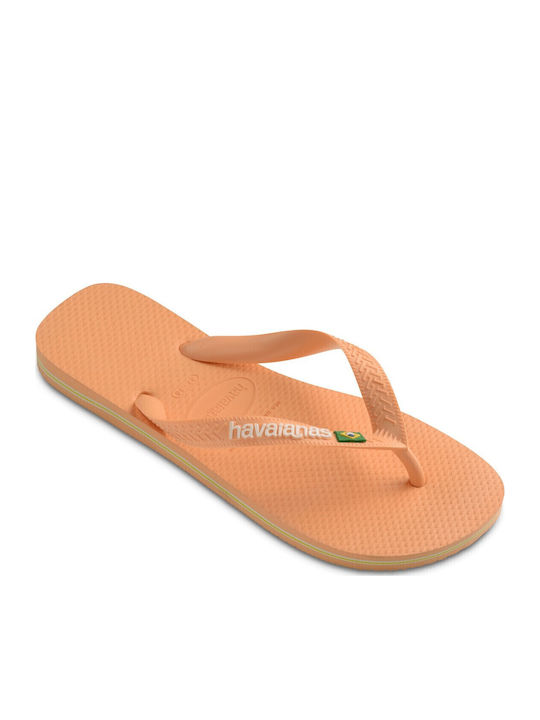 Brasil Logo Damen Zehentrenner in Orangen Farbe