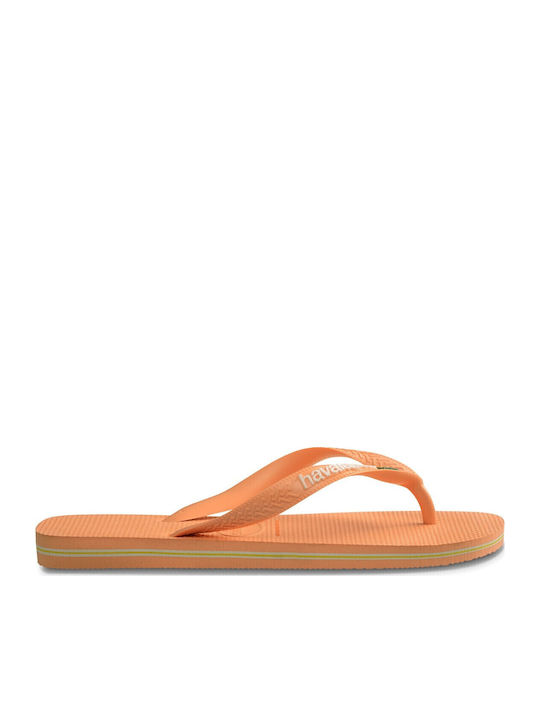 Brasil Logo Damen Zehentrenner in Orangen Farbe