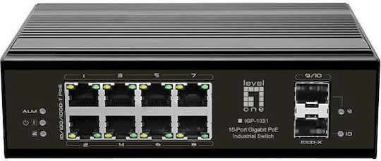 Level One Unmanaged L2 PoE+ Switch with 10 Gigabit (1Gbps) Ethernet Ports