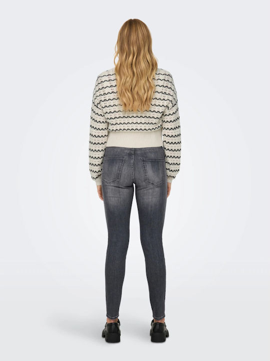 Only Women's Long Sleeve Crop Sweater Cotton Beige