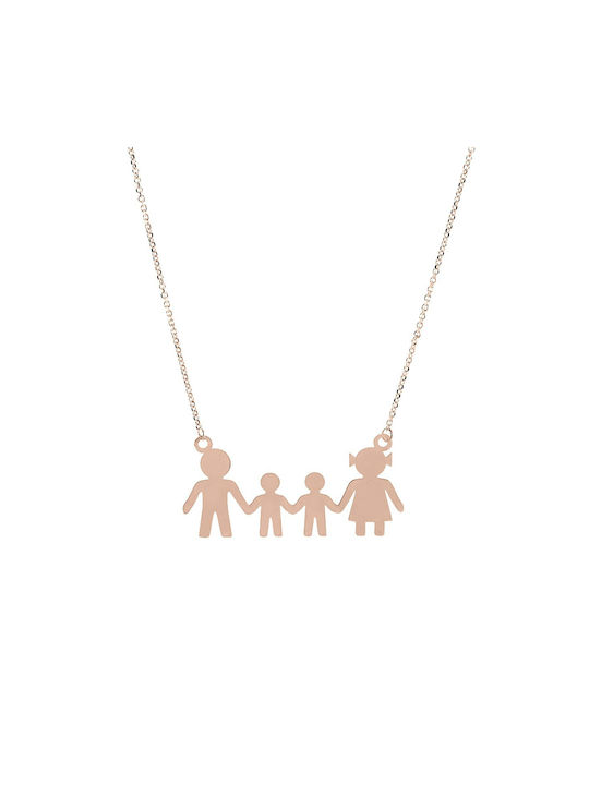 Ioannou24 Necklace Family from Rose Gold 9 K