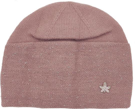 Beanie Γυναικείος Σκούφος Πλεκτός σε Ροζ χρώμα