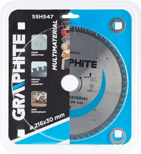 Graphite Multi-material Schneidscheibe Metall mit 60 Zähnen 216mm