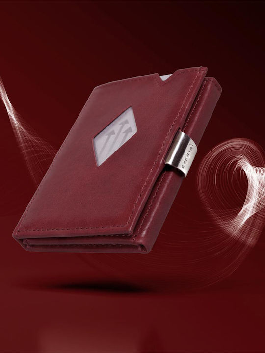Leather Men's Wallet Cards with RFID Red