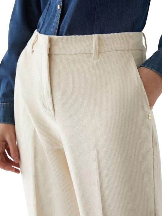 Women's Fabric Trousers Creme.