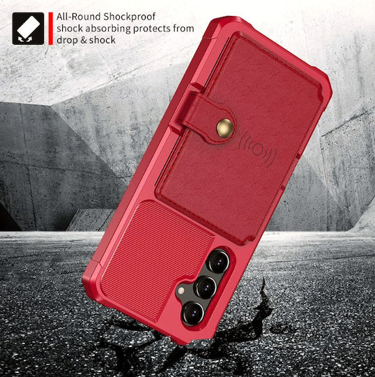 HappyCase Портмоне Силикон 0.5мм Червен (Galaxy A34)
