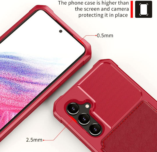 HappyCase Портмоне Силикон 0.5мм Червен (Galaxy A34)