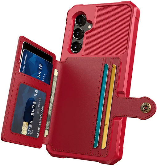 HappyCase Портмоне Силикон 0.5мм Червен (Galaxy A34)