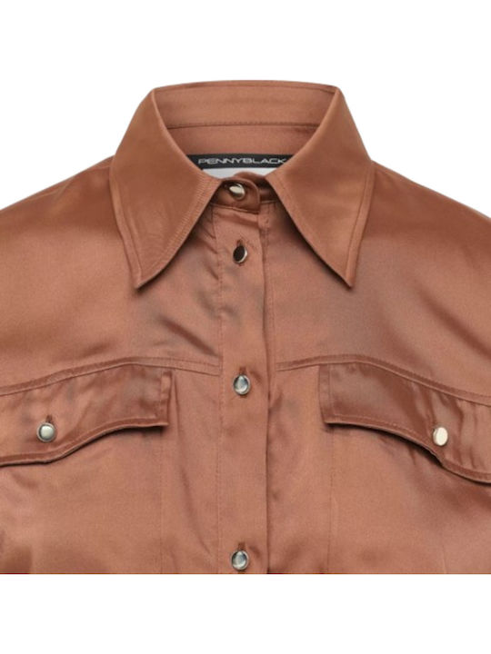 Women's Long Sleeve Shirt Dark Brown