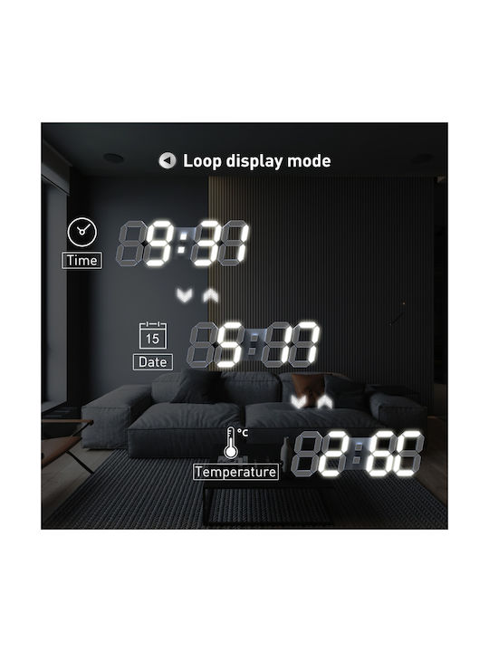 EDUP Tisch-Digitaluhr mit Wecker Weiß 30.006.0002
