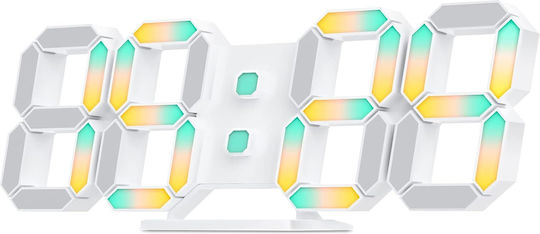 EDUP Масов Часовник Дигитален LED Пластмасов с Будилник Бял 30.006.0002