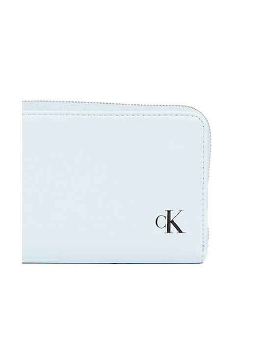 Calvin Klein Large Leather Women's Wallet with RFID Light Blue