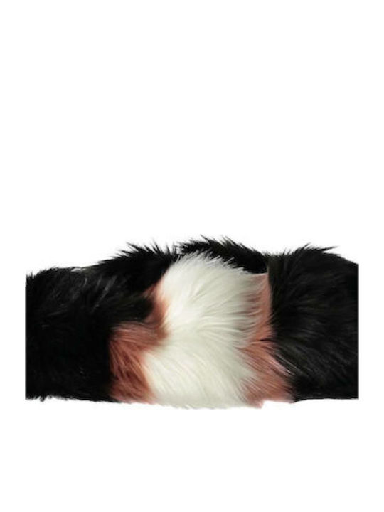 Women's Furry Scarf Black