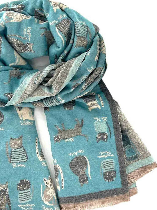 Paperinos Women's Wool Scarf Turquoise