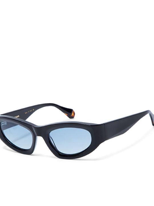 Gigi Barcelona Damen Sonnenbrille mit Schwarz Kunststoff Gestell und Hellblau Linse 6836/1