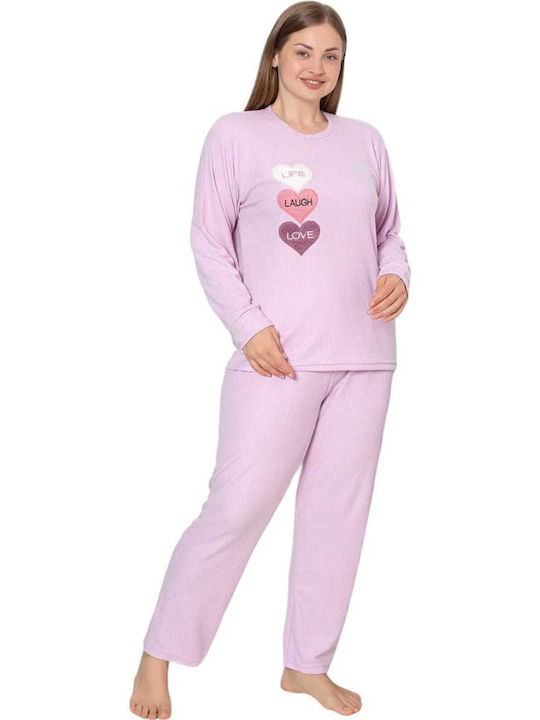 Remix Winter Damen Pyjama-Set Lila