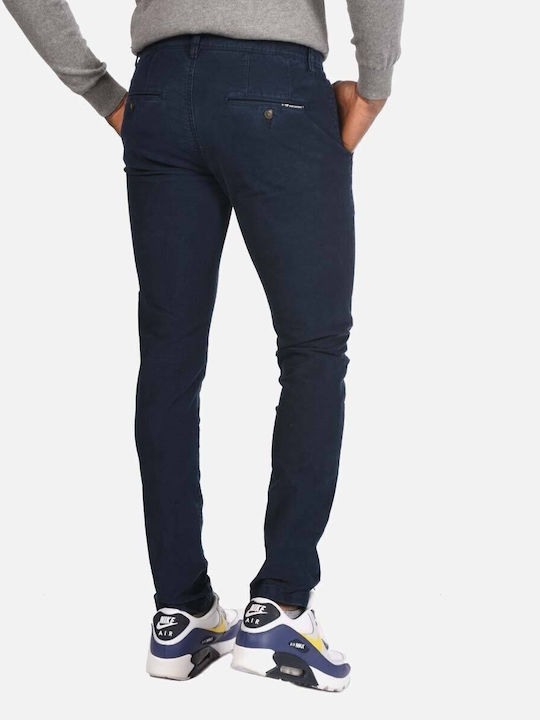 Camaro Men's Trousers Chino Elastic in Slim Fit Navy Blue