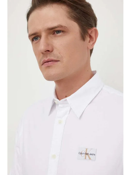 Langärmlig Jeans Hemd Weiß