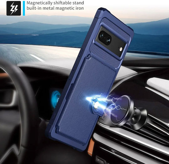 HappyCase Wallet Silicon 0.5mm Albastru (Google Pixel 7)