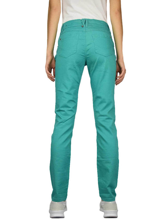 Stitch & Soul Women's Fabric Trousers in Regular Fit Green