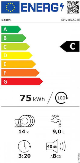 Bosch Vollständig Eingebauter Geschirrspüler mit Wi-Fi für 14 Gedecke P59,8xY81,5cm Weiß