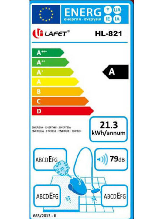 Lafet HL-821 Electric Stick & Handheld Vacuum 600W Red