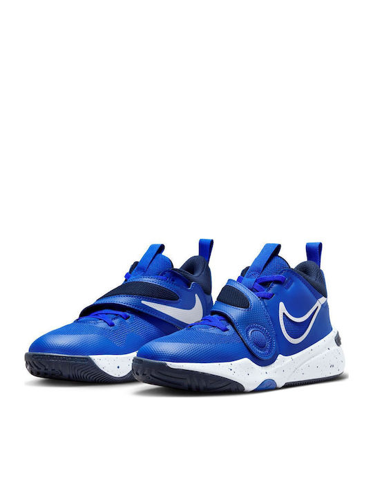 Team Hustle Kids Sports Shoes Running with Hoop & Loop Closure Blue