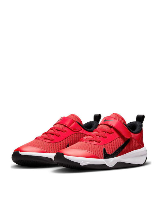 Omni Multi Court Kids Sports Shoes Running with Hoop & Loop Closure Red