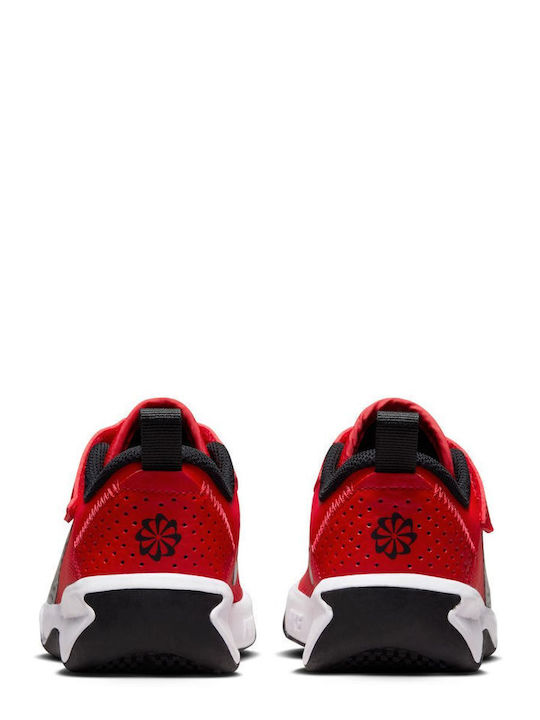 Omni Multi Court Kids Sports Shoes Running with Hoop & Loop Closure Red