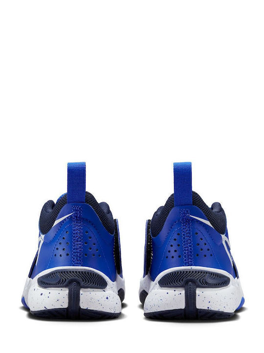 Team Hustle D 11 Kids Sports Shoes Basketball with Hoop & Loop Closure Hyper Royal / Obsidian / White