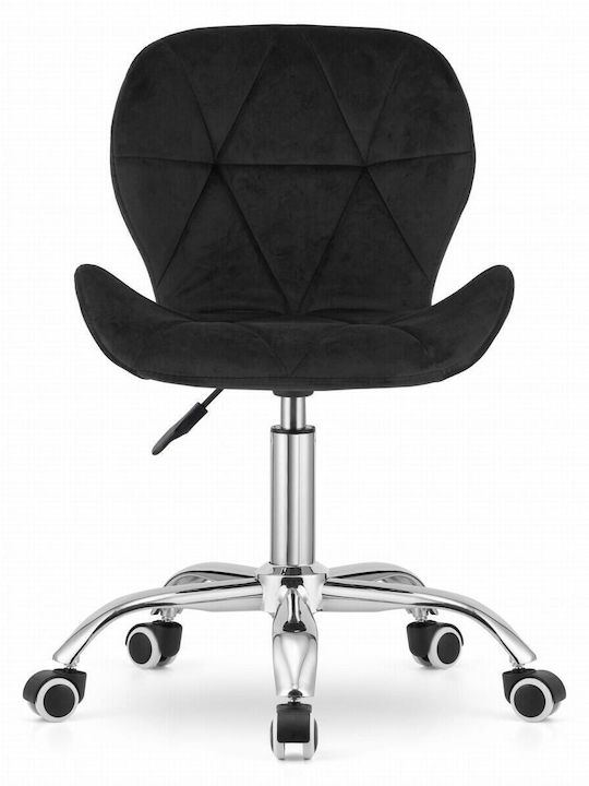 Chair Visitor with Wheels in Black Color 53.5x55x73.5cm 1pcs
