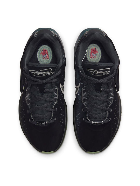 Nike Kids Sports Shoes Basketball Lebron Xxi Black / Iron Grey / Oil Green / Metallic Pewter