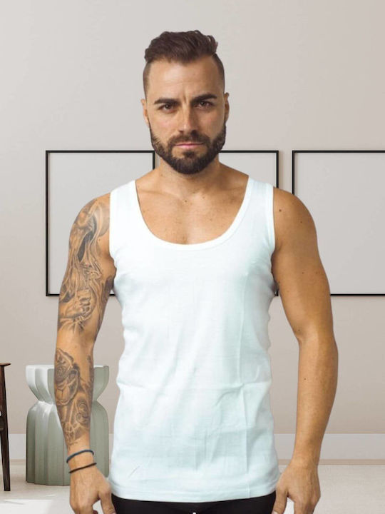 02-1011 Men's Undershirt Sleeveless White