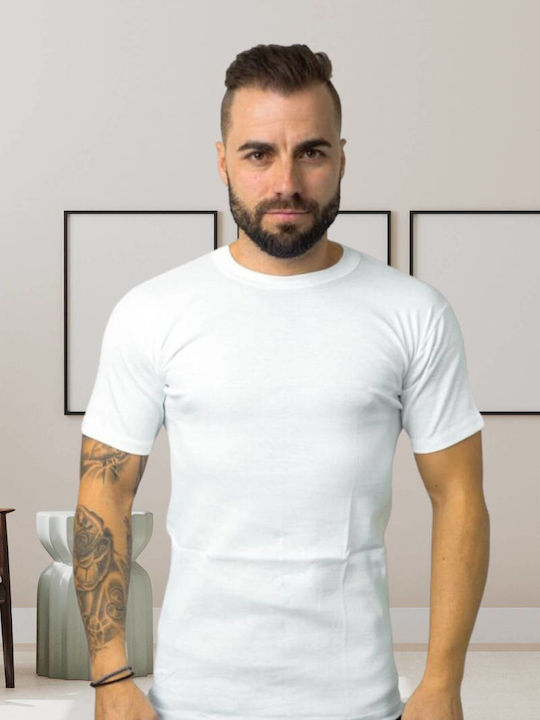 02-1012 Men's Undershirts Λευκό 1Pachet