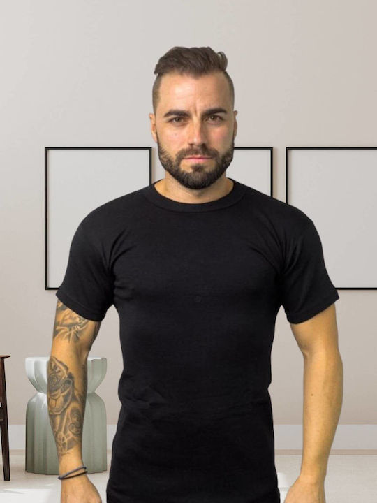 03-1012 Men's Undershirt Short-sleeved Black