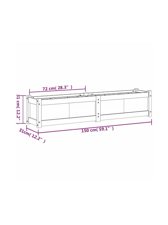 vidaXL Set 2 Planters Wooden Solid Pine Wood Solid Pine Wood