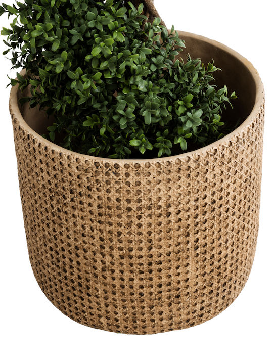 GloboStar Artificial Garden Giuseppe Planter Polyester Brown with Stand 35x35x33cm.