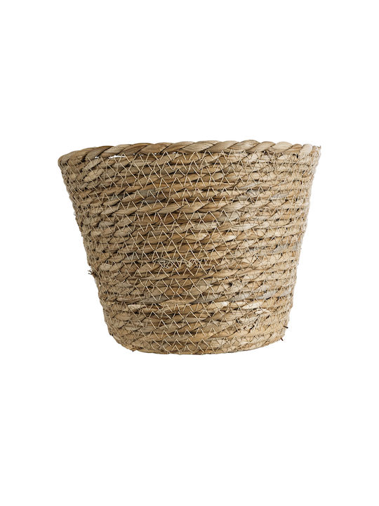 GloboStar Patmos Planter Rattan Brown with Stand 20x20x15cm.