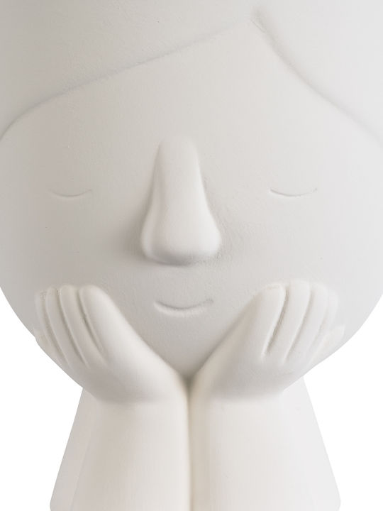 GloboStar Tokyo Planter Ceramic White with Stand 16x16x19cm.