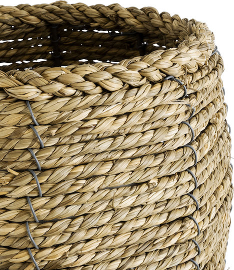GloboStar THASSOS Κασπώ Rattan Μπεζ με Βάση 18x18x24εκ.