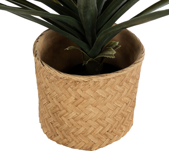 GloboStar Artificial Garden Medrano Übertopf Polyester Beige mit Gestell 69x69x23εκ.