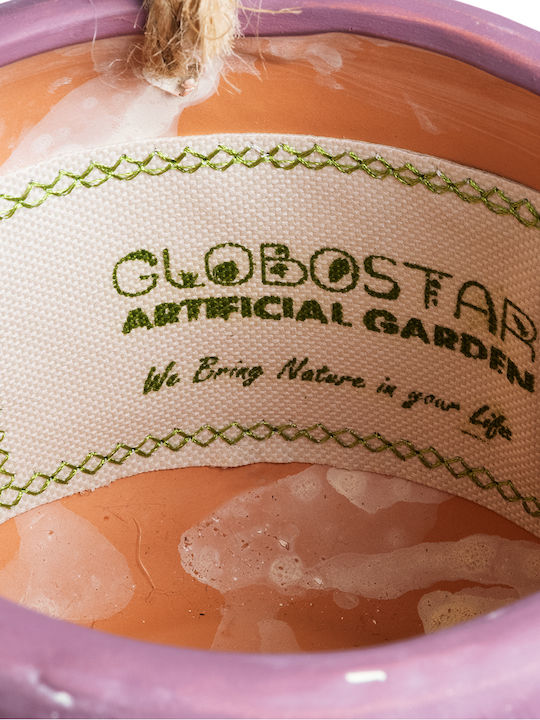 GloboStar Artificial Garden Nigeria Κρεμαστό Κασπώ Κεραμικό Μωβ 12x12x11εκ.