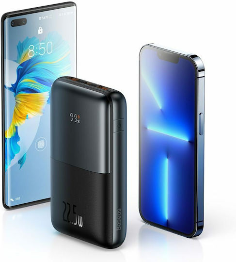 Baseus Bipow Pro Power Bank 20000mAh 22.5W с 2 USB-A порта и USB-C порт Power Delivery Черен