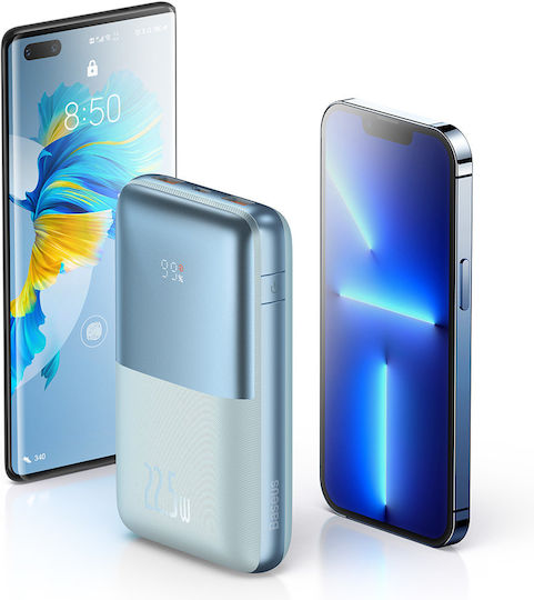 Baseus Bipow Pro Power Bank 20000mAh 22.5W με 2 Θύρες USB-A και Θύρα USB-C Power Delivery Μπλε