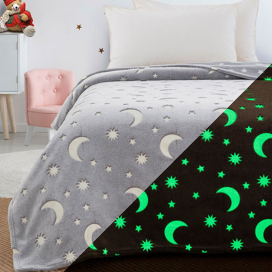 Beauty Home Blanket Fleece Art Glowing Grey 160x220cm