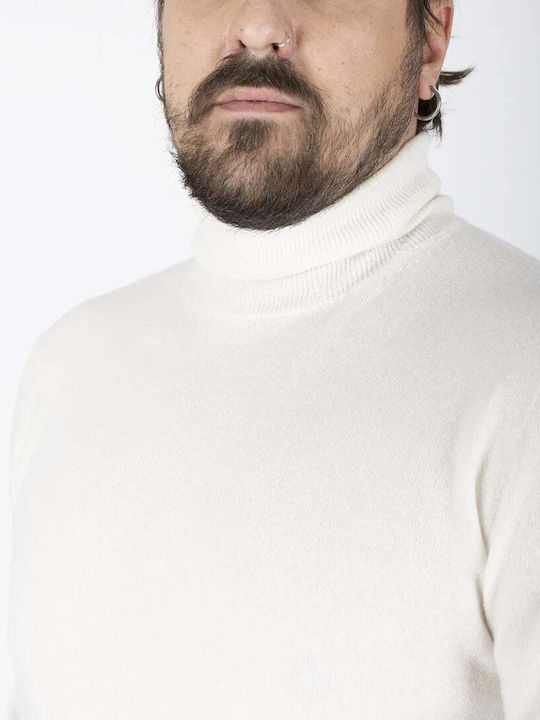 Arnaldo Adiansi Men's Long Sleeve Blouse Turtleneck White.