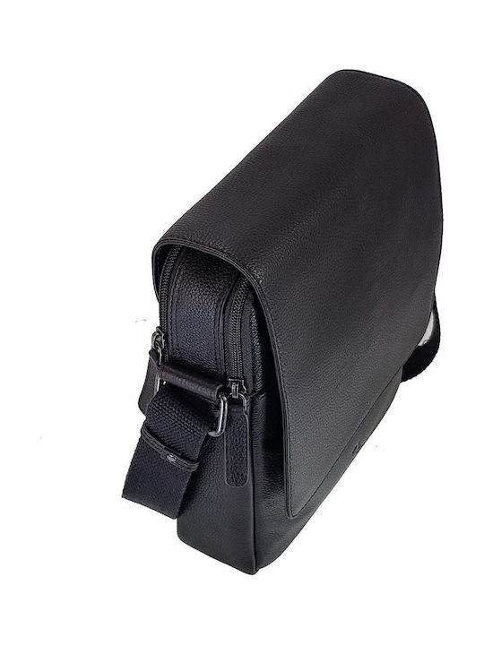 Earth Geantă De Umăr / Tip Crossbody Din Piele Pentru Bărbați Neagră