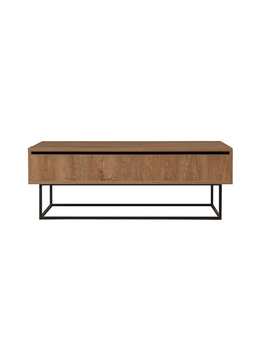 Rectangular Central Coffee Table Amedeo Wooden with Lifting Mechanism and Walnut Drawers W120xL60xH43cm