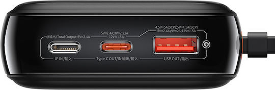 Baseus Qpow Pro Power Bank 20000mAh 20W με Θύρα USB-A και Θύρα USB-C Power Delivery / Quick Charge 3.0 Μαύρο
